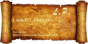 Laskó Patrik névjegykártya